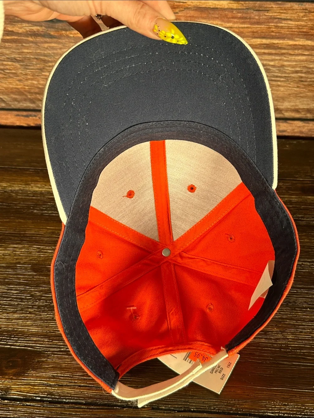NWT! Guy Harvey Orange Snapback Cap with White Curved Brim and Embroidered Patch